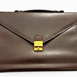 EUC Bally Vintage Leather Portfolio Briefcase Burgundy Leather